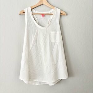 MANGO MNG Off White Racerback Sheer Tank